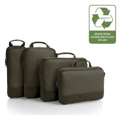 Heys Ecotex Compression Packing Cube 4 Pc Set Green Moss