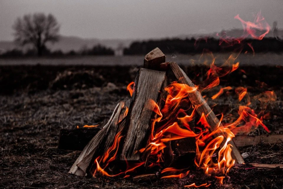feu de camp sur le trek