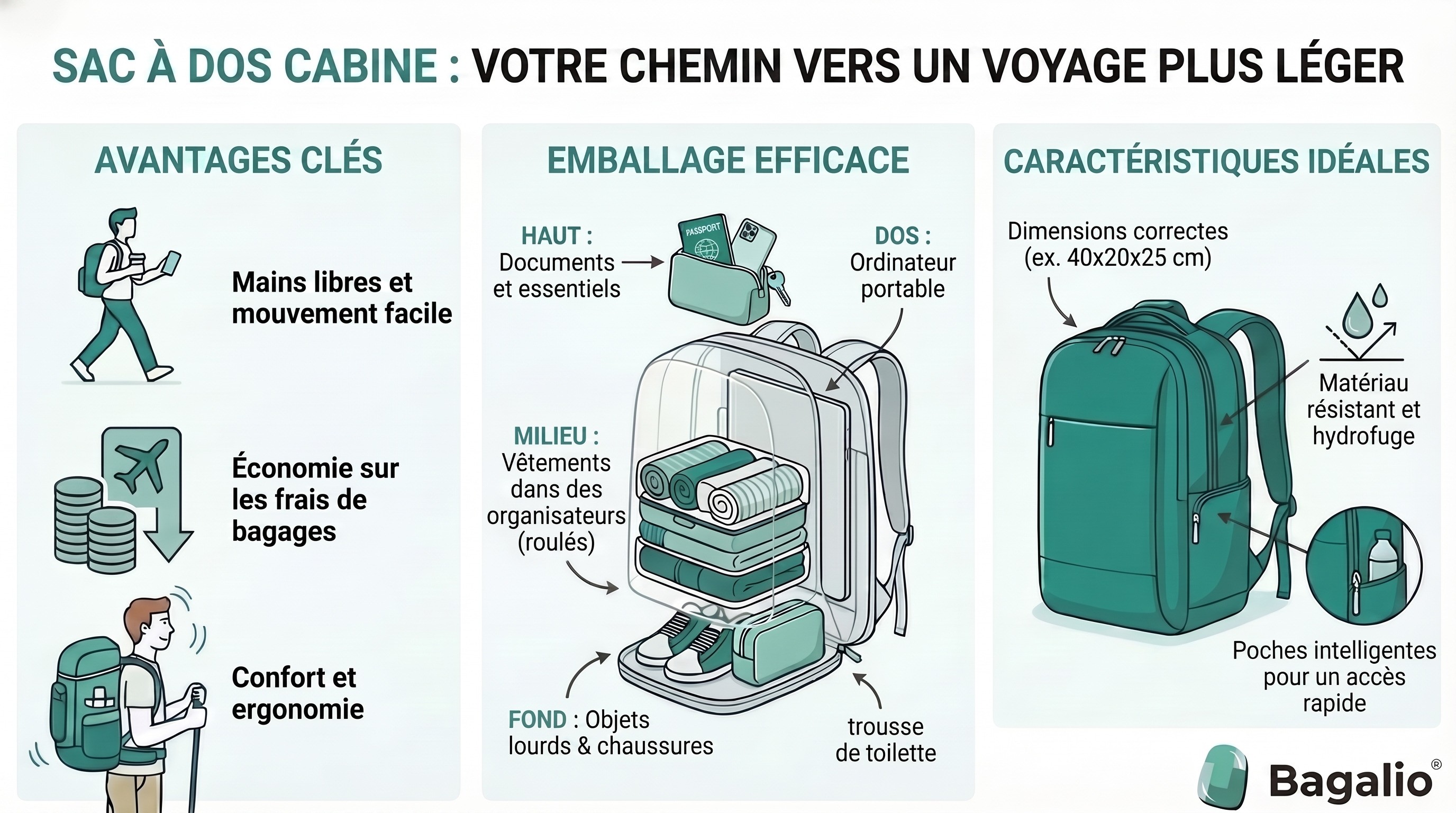 Sac à dos cabine : ses avantages, ses caractéristiques et comment le remplir