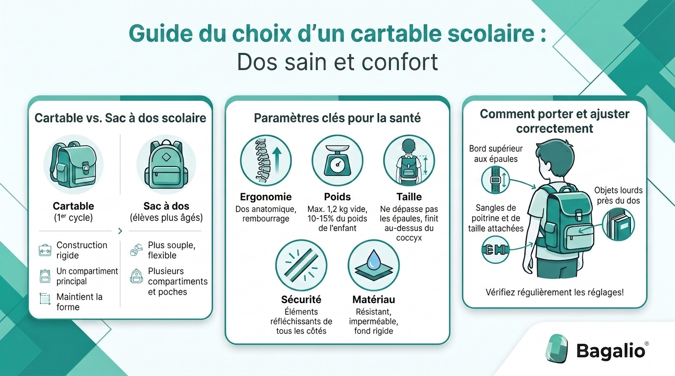 Infographie : comment choisir un cartable pour un dos sain et le confort